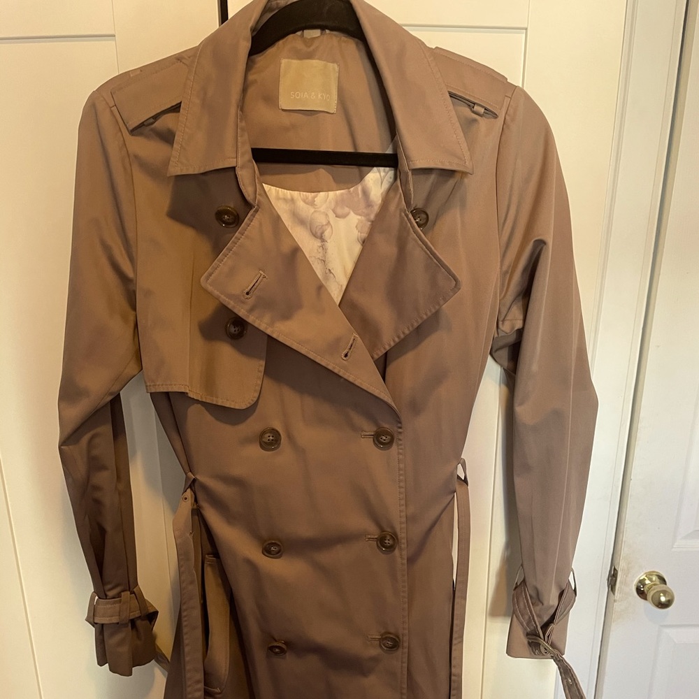 Classic Beige Soia and Kyo Knee-length Trench